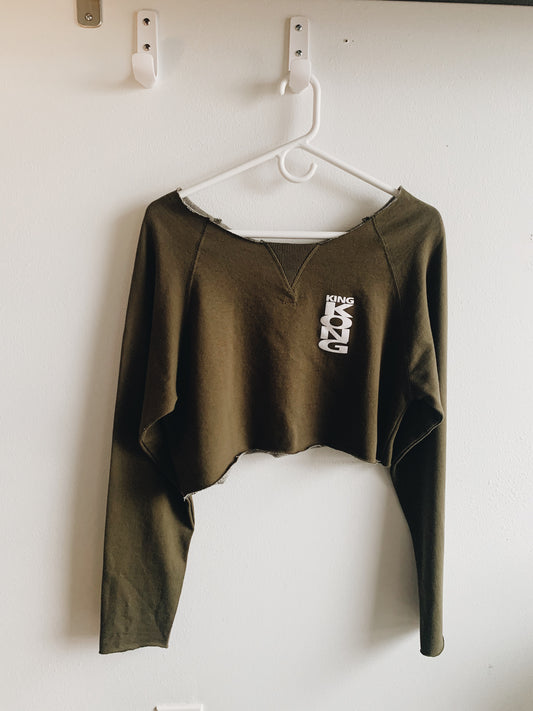 Kong Cropped Sweater - Green