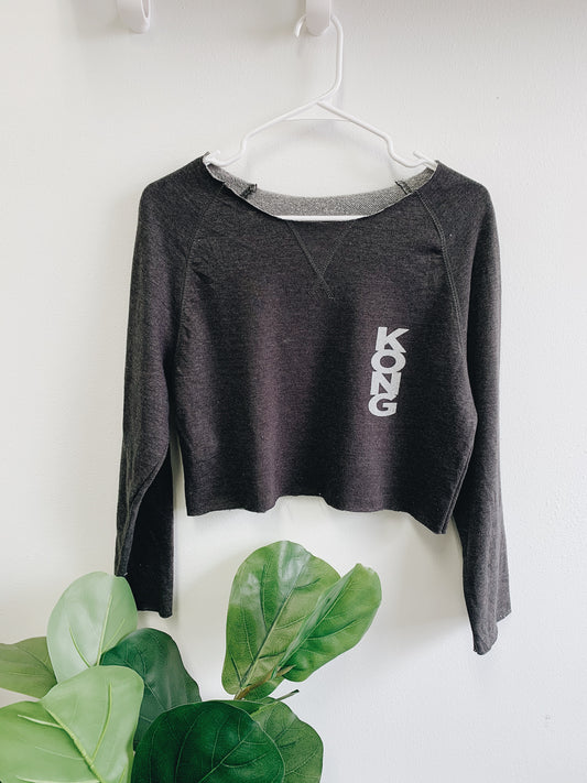 Kong Cropped Sweater - Dark Gray