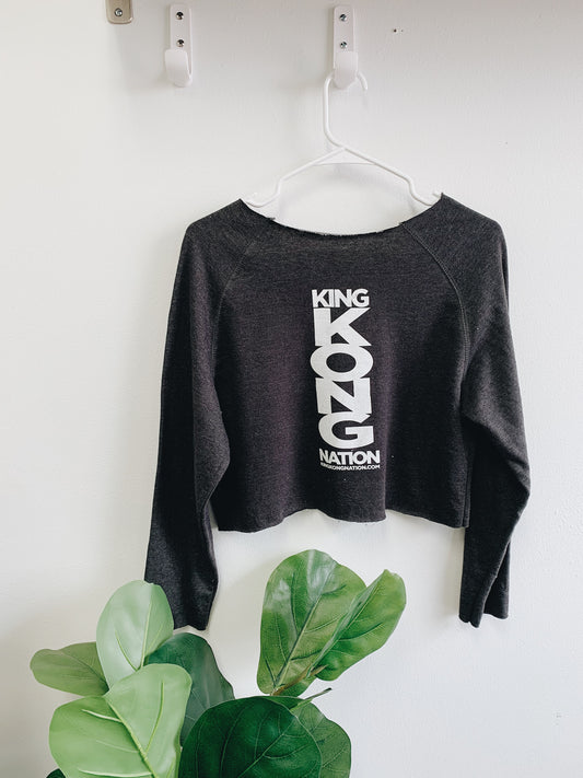 Kong Cropped Sweater - Dark Gray